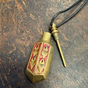 VTG Brass Surmadani a Traditional Container for Surma Powder or Fragrance Oil